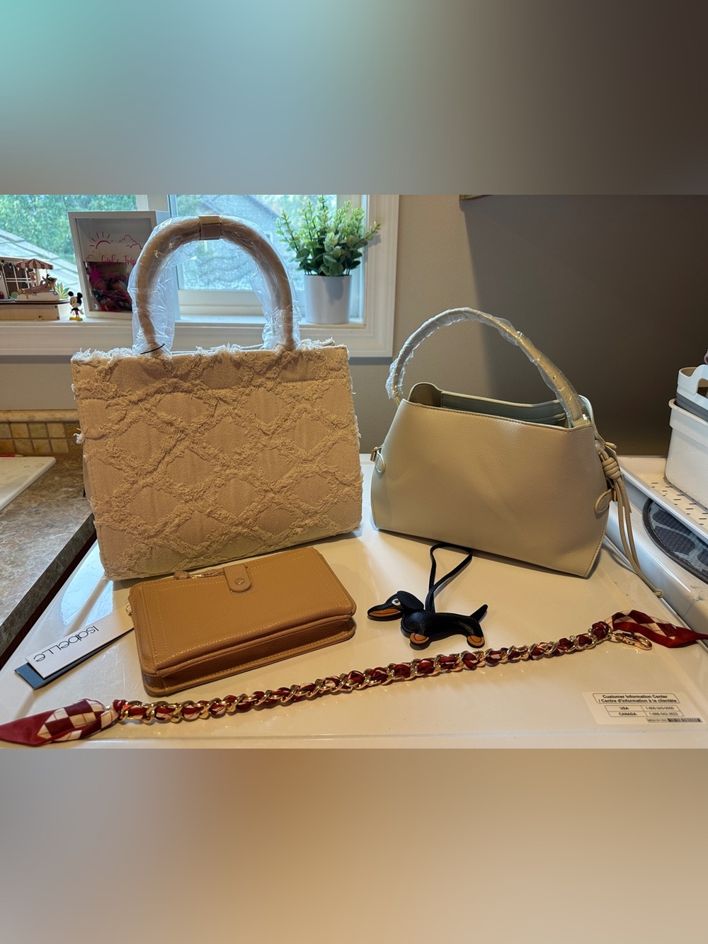 Ello bag bundle! Cream Textured Top-Handle Tote – Elegant Everyday Shoulder Bag